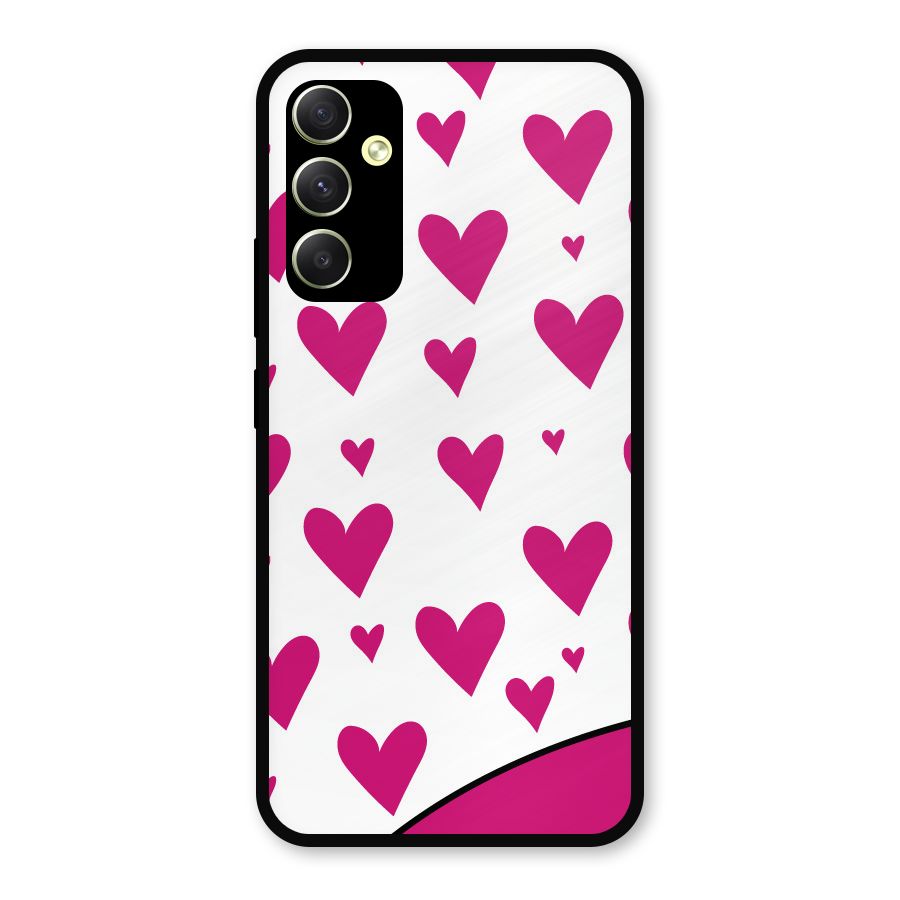Romantic Couples with Hearts Metal Back Case for Galaxy A34