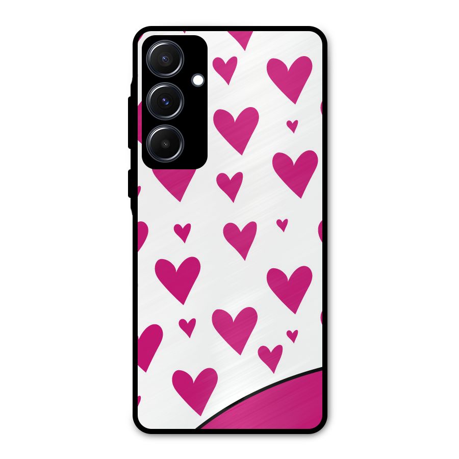 Romantic Couples with Hearts Metal Back Case for Galaxy A55