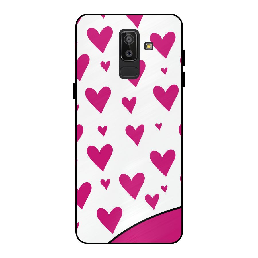 Romantic Couples with Hearts Metal Back Case for Galaxy J8