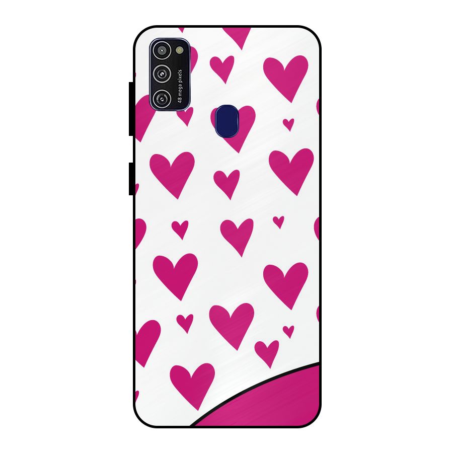 Romantic Couples with Hearts Metal Back Case for Galaxy M21