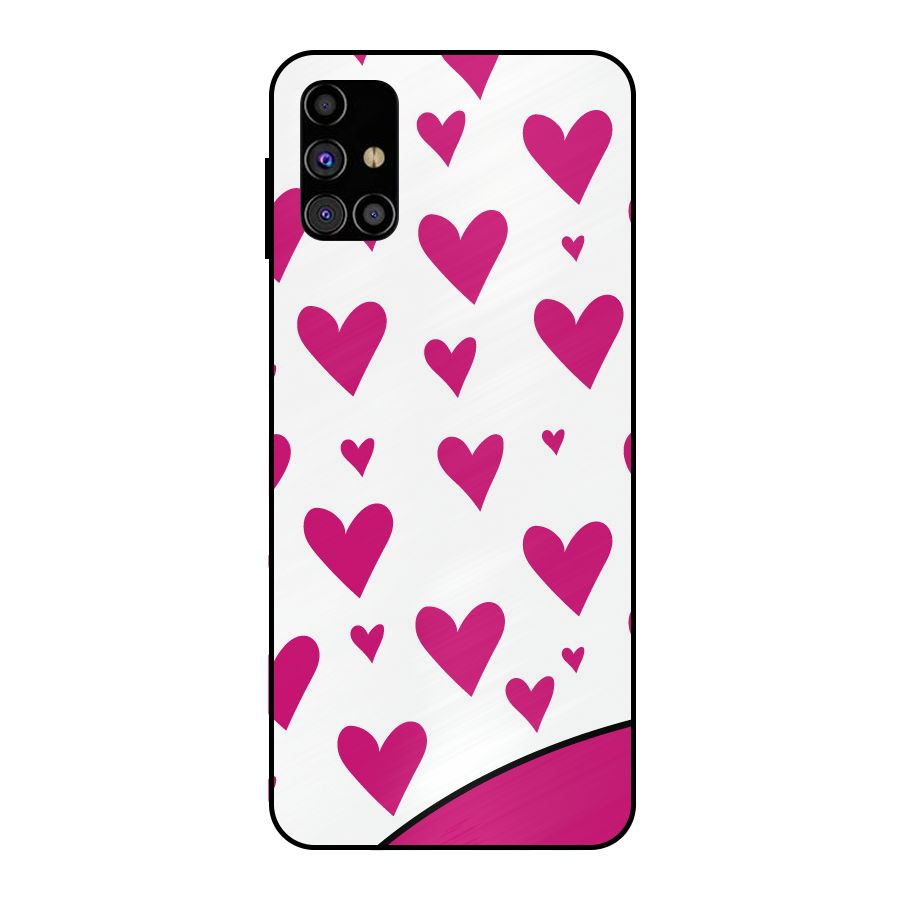 Romantic Couples with Hearts Metal Back Case for Galaxy M31s