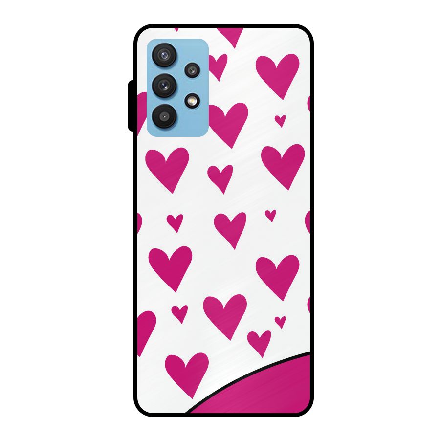 Romantic Couples with Hearts Metal Back Case for Galaxy M32 5G