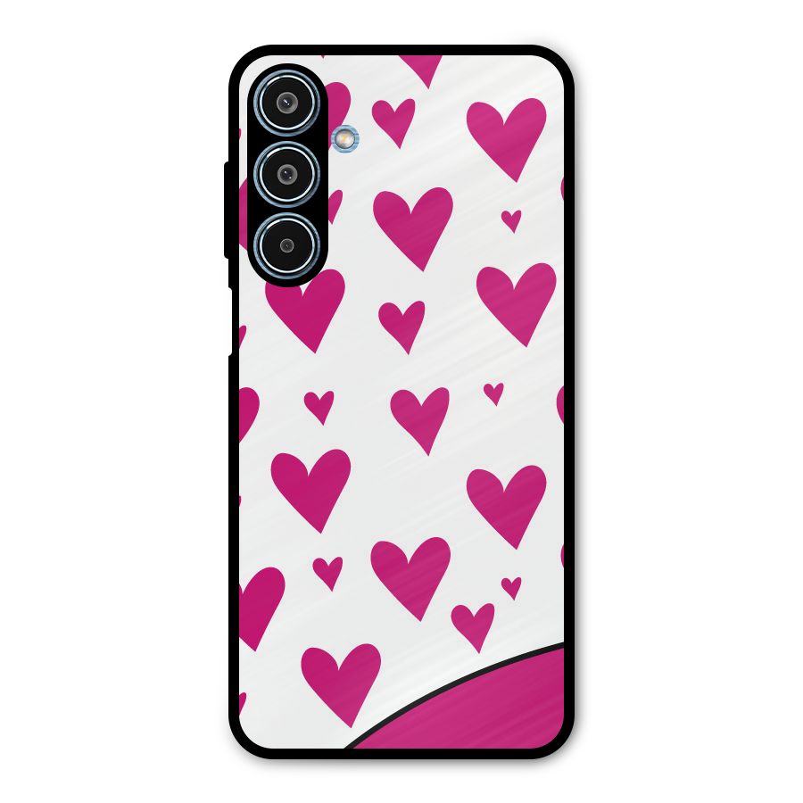 Romantic Couples with Hearts Metal Back Case for Galaxy M35