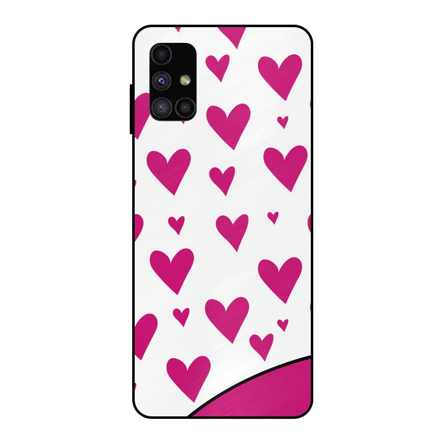 Romantic Couples with Hearts Metal Back Case for Galaxy M51
