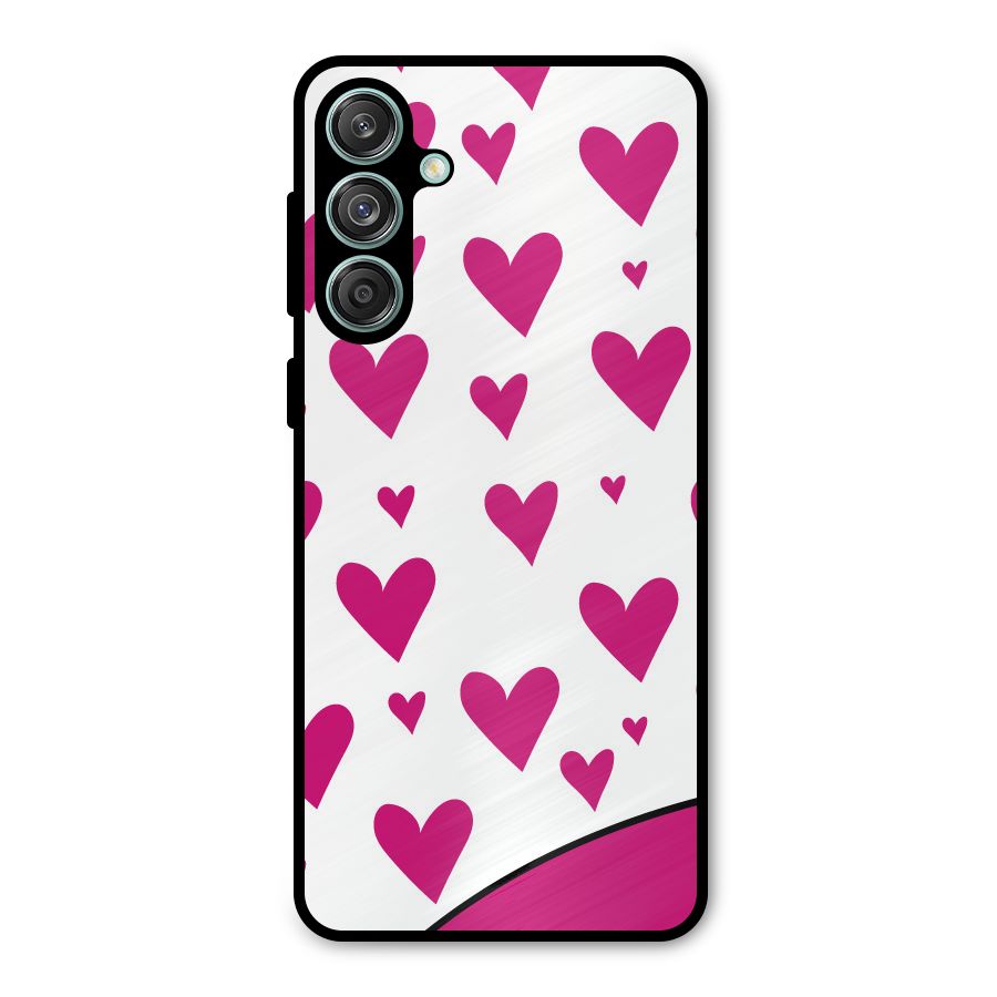 Romantic Couples with Hearts Metal Back Case for Galaxy M55 5G