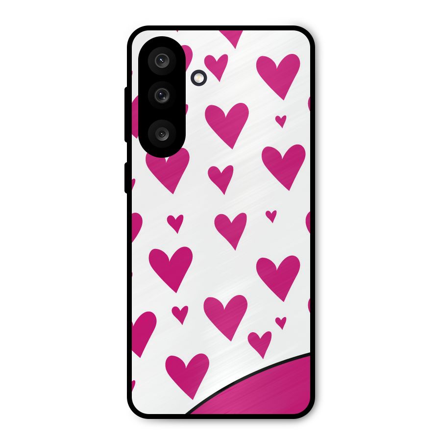 Romantic Couples with Hearts Metal Back Case for Galaxy M56