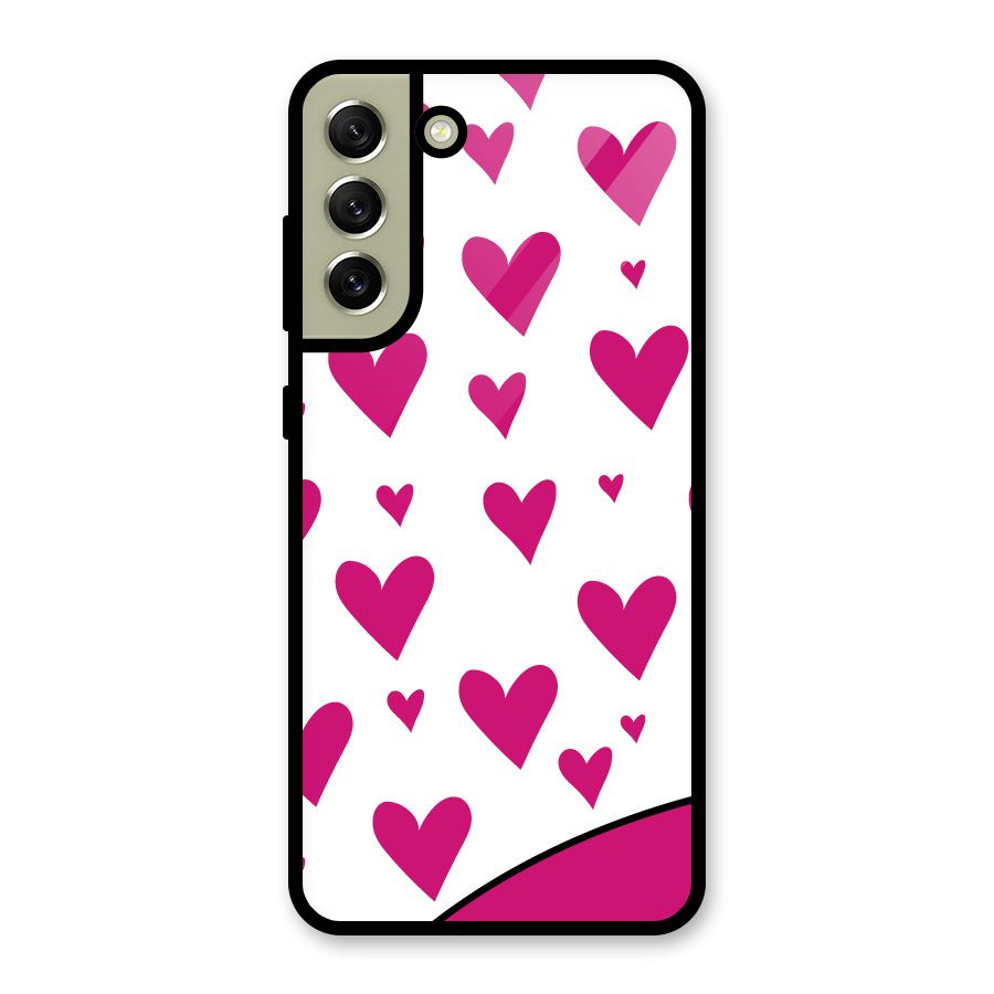 Romantic Couples with Hearts Metal Back Case for Galaxy S21 FE 5G (2023)