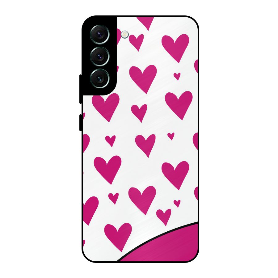 Romantic Couples with Hearts Metal Back Case for Galaxy S22 Plus 5G