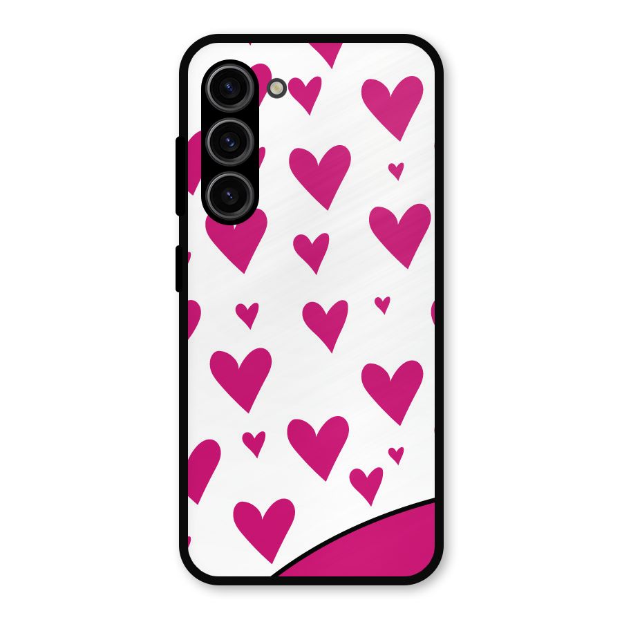Romantic Couples with Hearts Metal Back Case for Galaxy S23