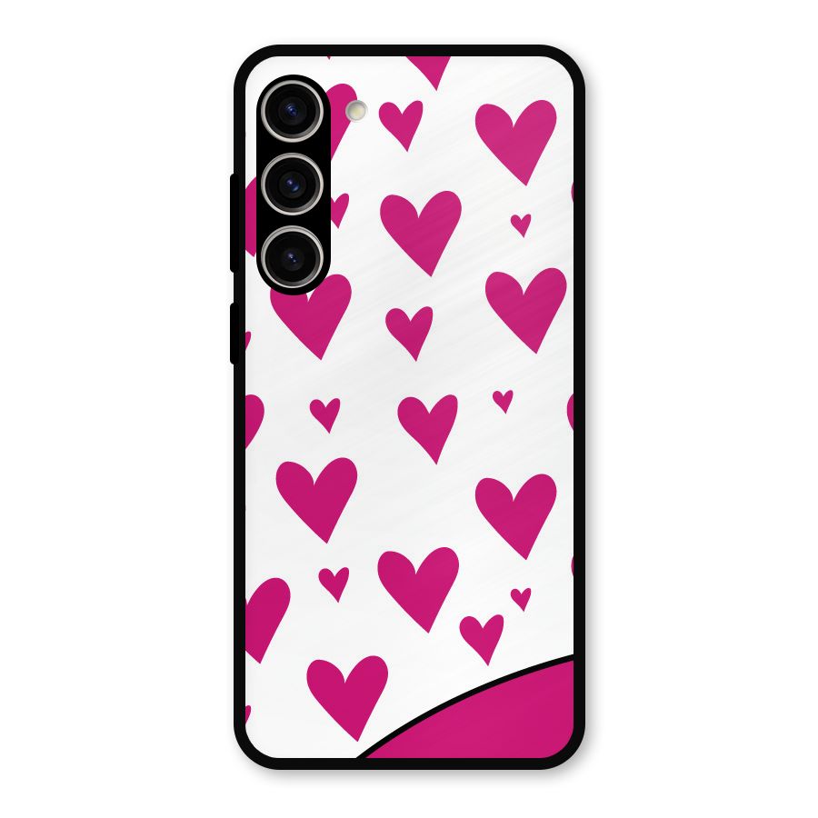 Romantic Couples with Hearts Metal Back Case for Galaxy S23 Plus