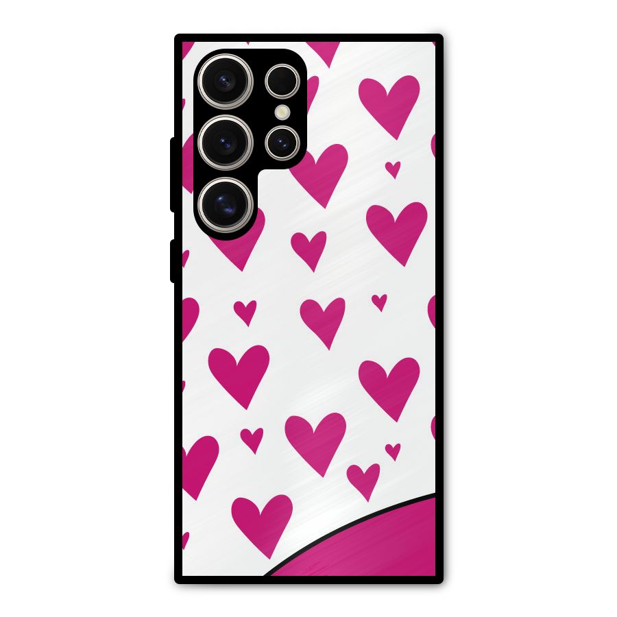 Romantic Couples with Hearts Metal Back Case for Galaxy S24 Ultra