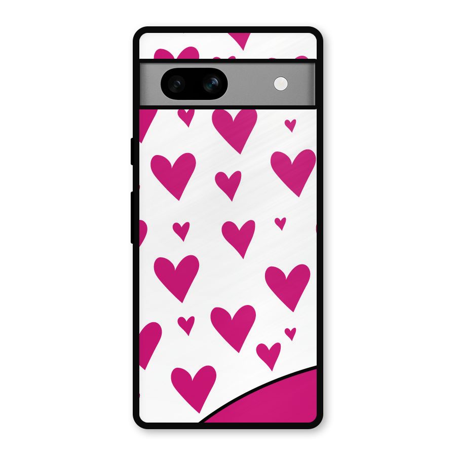 Romantic Couples with Hearts Metal Back Case for Google Pixel 7a