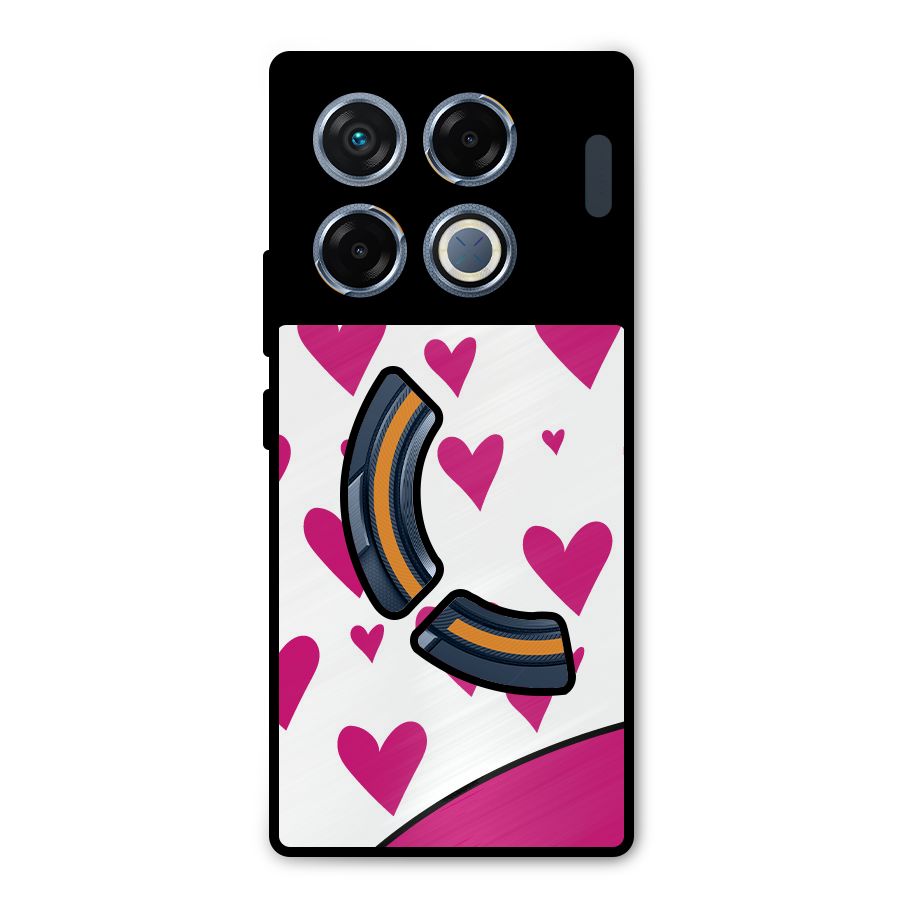 Romantic Couples with Hearts Metal Back Case for Infinix GT 20 Pro