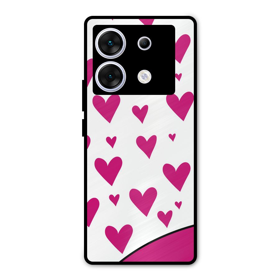 Romantic Couples with Hearts Metal Back Case for Infinix Zero 30 5G