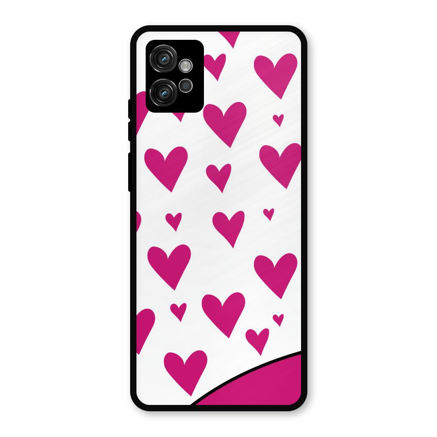 Romantic Couples with Hearts Metal Back Case for Moto G32