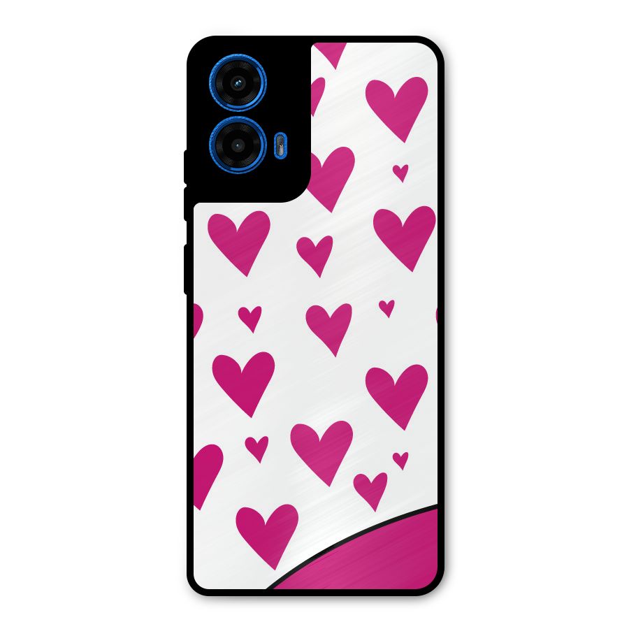 Romantic Couples with Hearts Metal Back Case for Moto G45