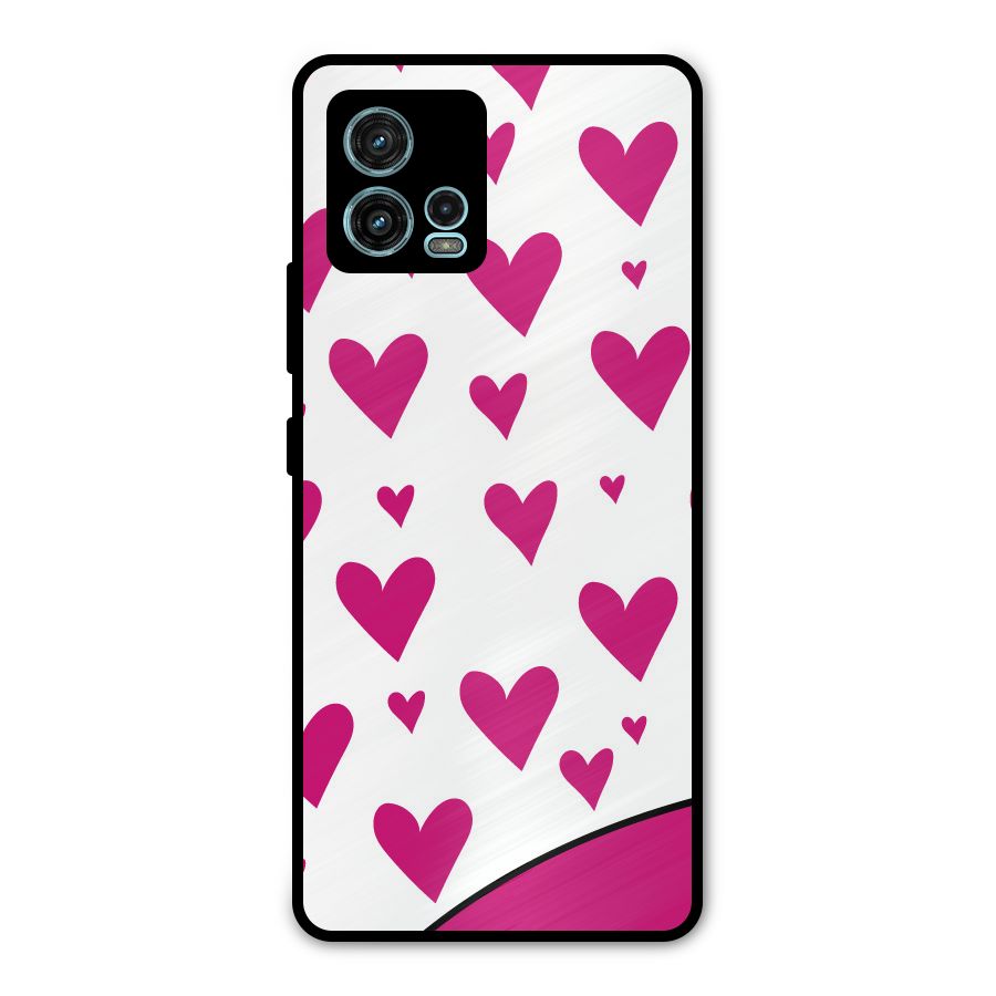Romantic Couples with Hearts Metal Back Case for Moto G72