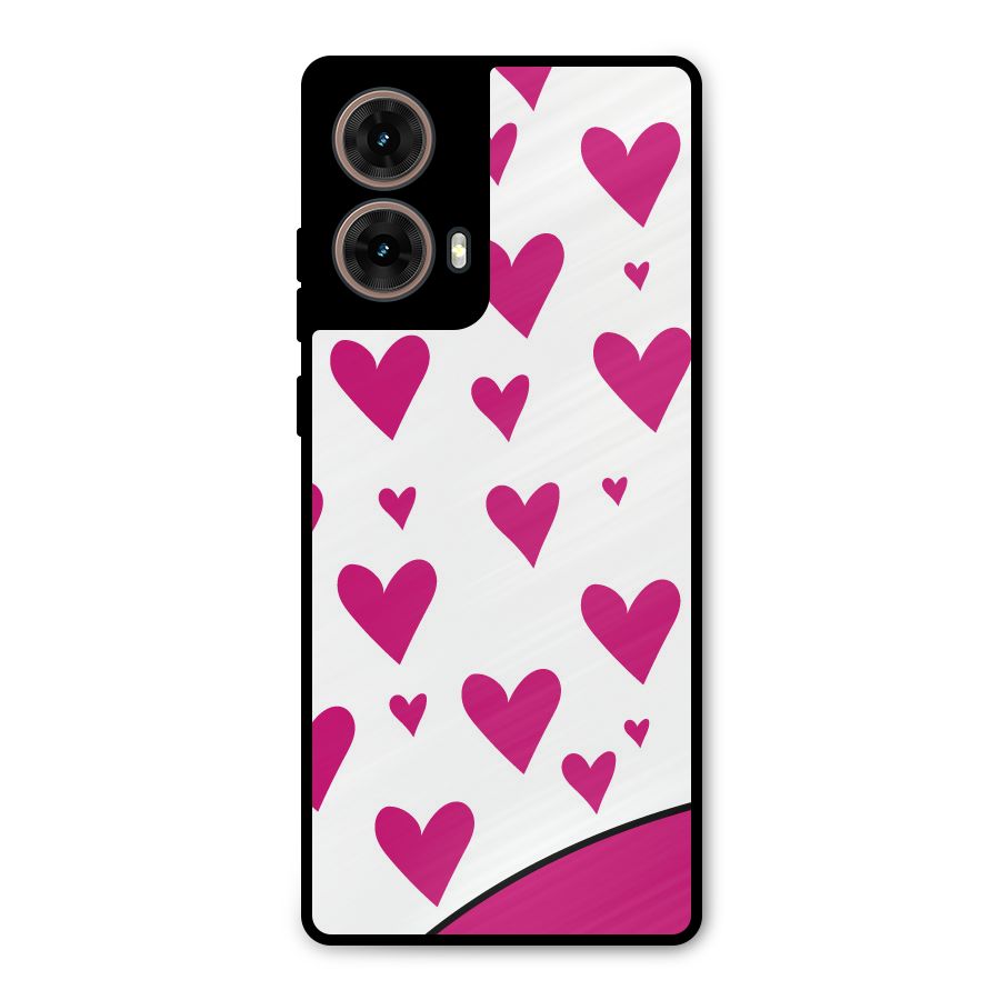 Romantic Couples with Hearts Metal Back Case for Moto G85