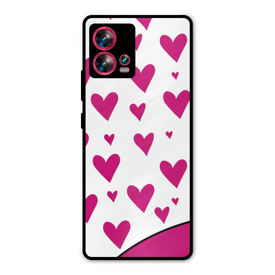Romantic Couples with Hearts Metal Back Case for Motorola Edge 30 Fusion