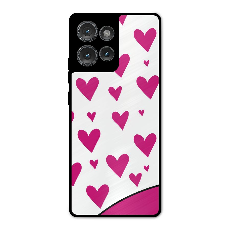 Romantic Couples with Hearts Metal Back Case for Motorola Edge 50