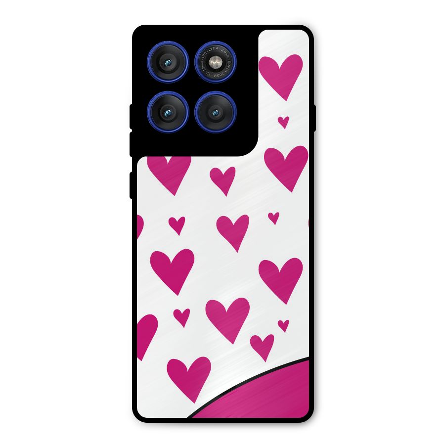Romantic Couples with Hearts Metal Back Case for Motorola Edge 60 Pro