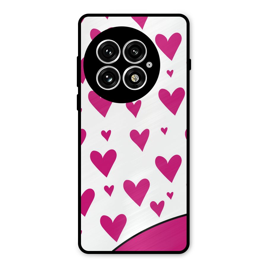 Romantic Couples with Hearts Metal Back Case for OnePlus 13