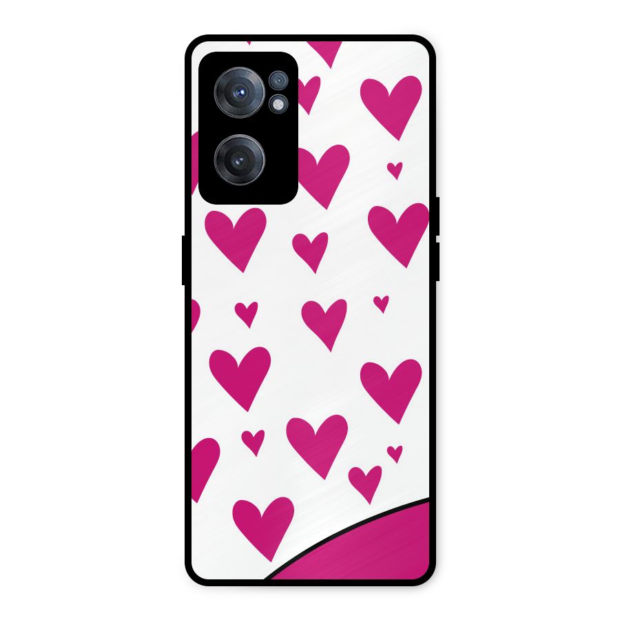 Romantic Couples with Hearts Metal Back Case for OnePlus Nord CE 2 5G