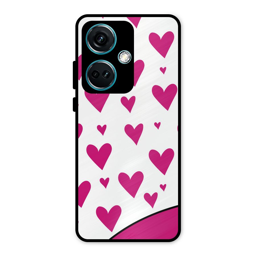 Romantic Couples with Hearts Metal Back Case for OnePlus Nord CE 3 5G