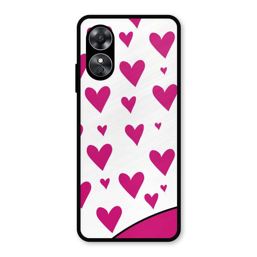 Romantic Couples with Hearts Metal Back Case for Oppo A17
