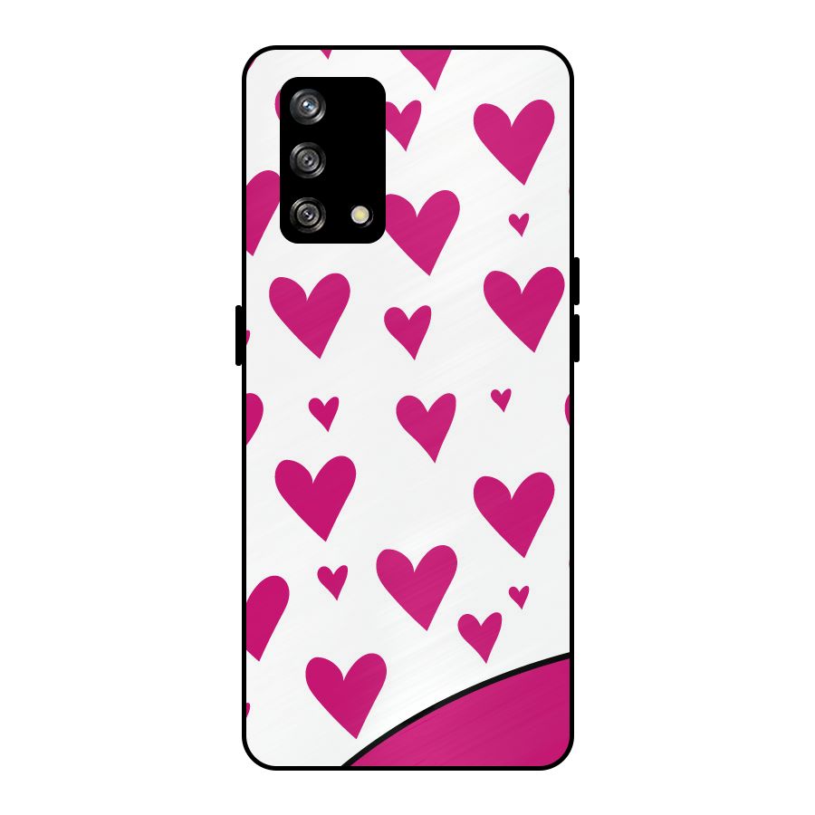Romantic Couples with Hearts Metal Back Case for Oppo F19