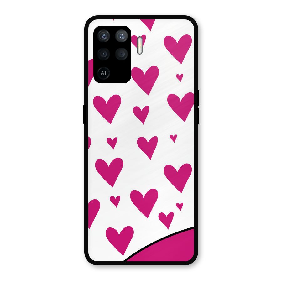 Romantic Couples with Hearts Metal Back Case for Oppo F19 Pro