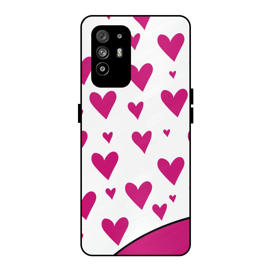 Romantic Couples with Hearts Metal Back Case for Oppo F19 Pro Plus 5G