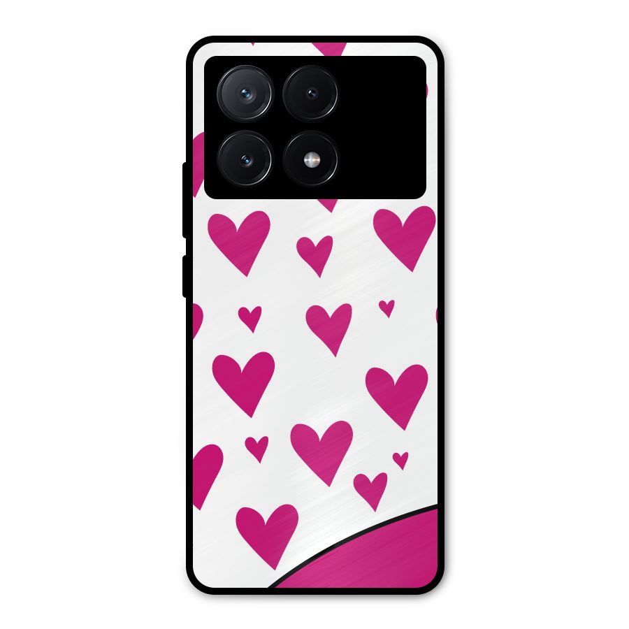 Romantic Couples with Hearts Metal Back Case for Poco X6 Pro
