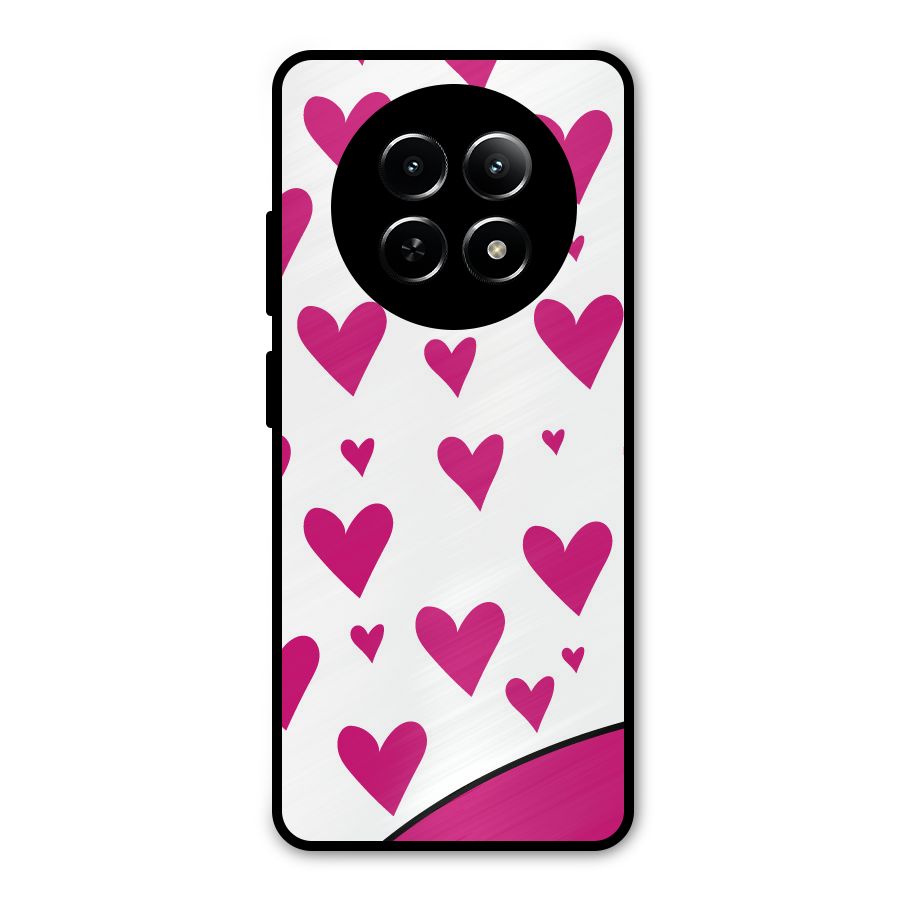 Romantic Couples with Hearts Metal Back Case for Realme 12 5G