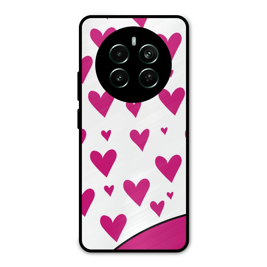 Romantic Couples with Hearts Metal Back Case for Realme 12 Pro Plus