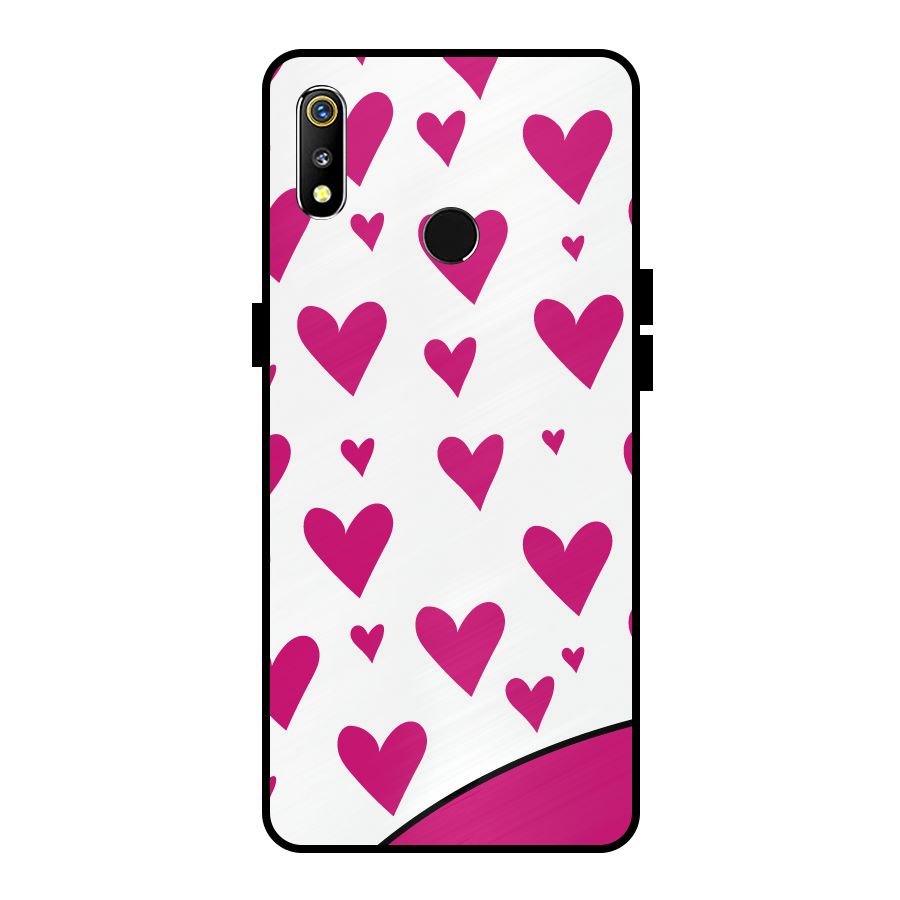 Romantic Couples with Hearts Metal Back Case for Realme 3i