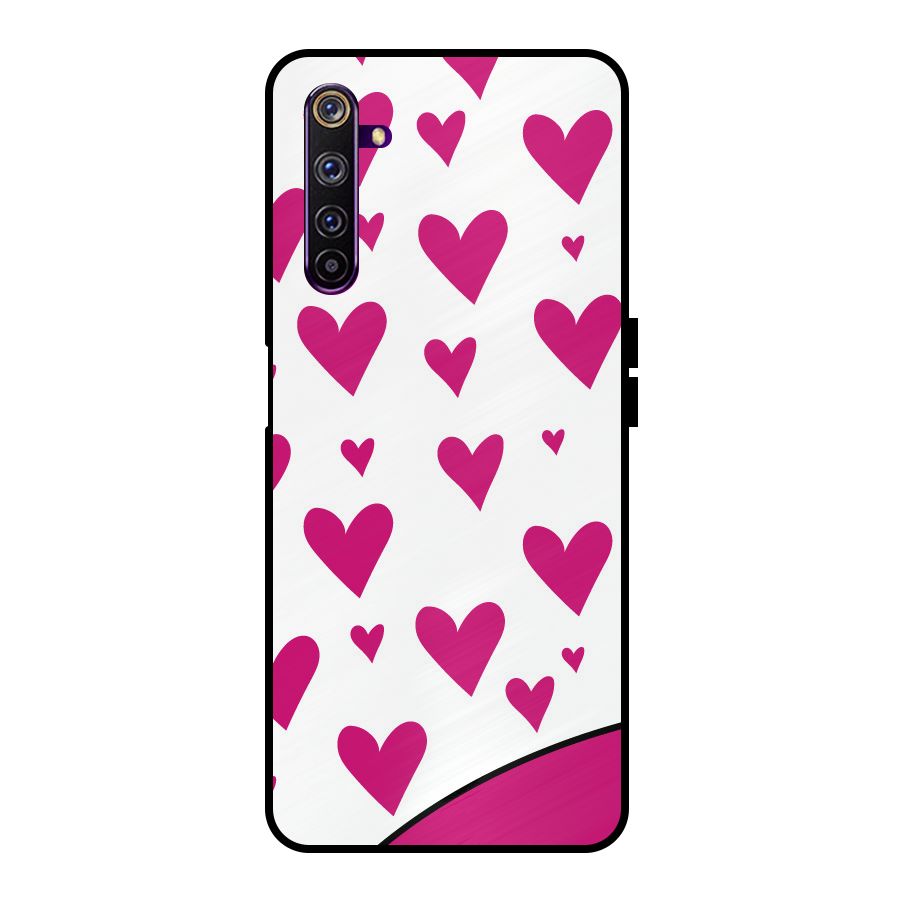 Romantic Couples with Hearts Metal Back Case for Realme 6 Pro