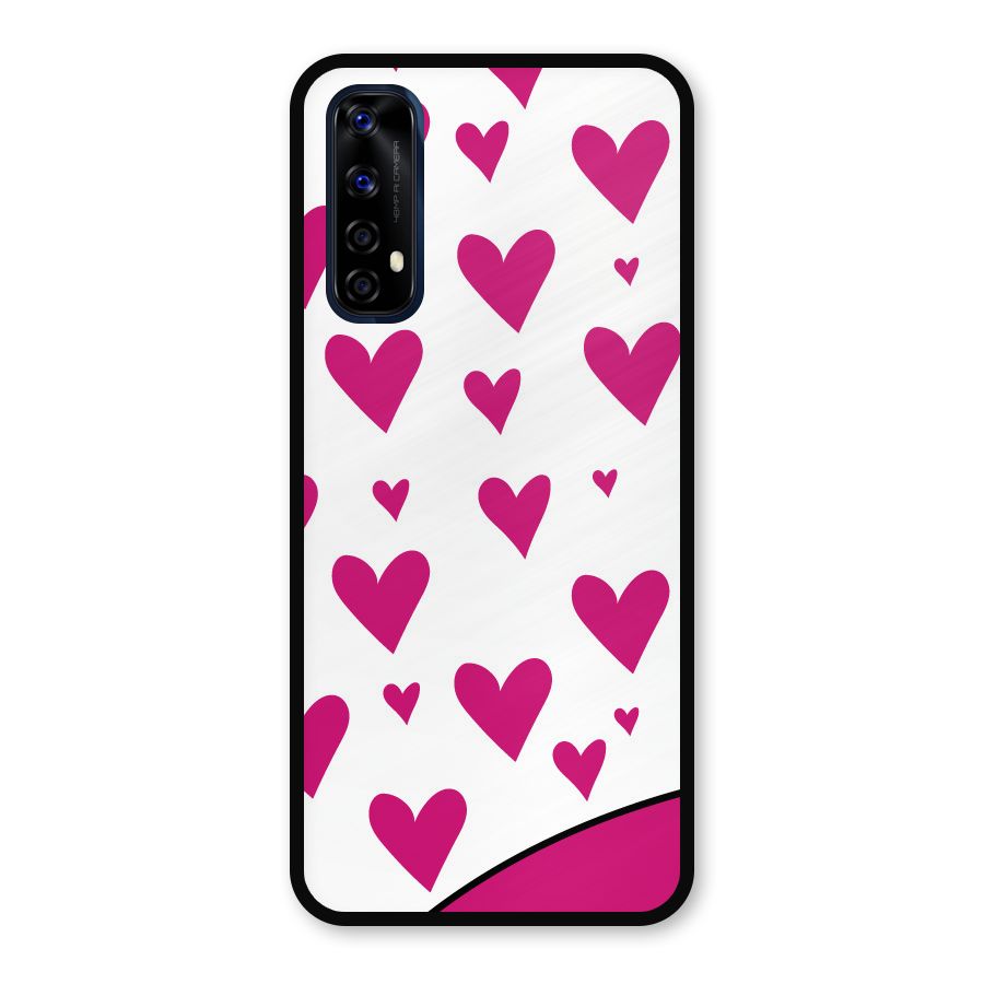 Romantic Couples with Hearts Metal Back Case for Realme 7