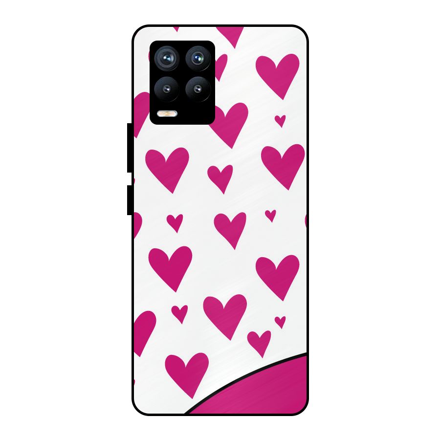 Romantic Couples with Hearts Metal Back Case for Realme 8 Pro