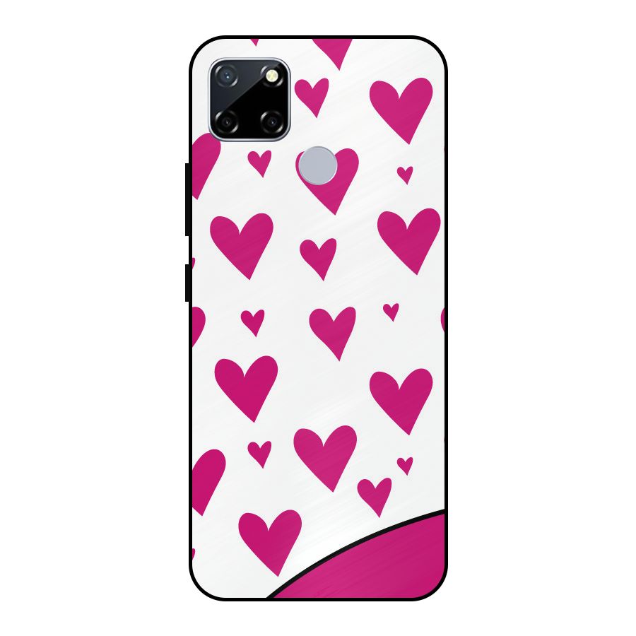 Romantic Couples with Hearts Metal Back Case for Realme Narzo 20