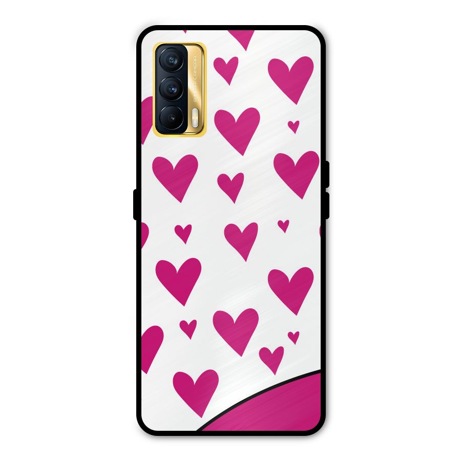 Romantic Couples with Hearts Metal Back Case for Realme X7