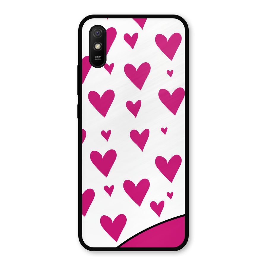 Romantic Couples with Hearts Metal Back Case for Redmi 9a