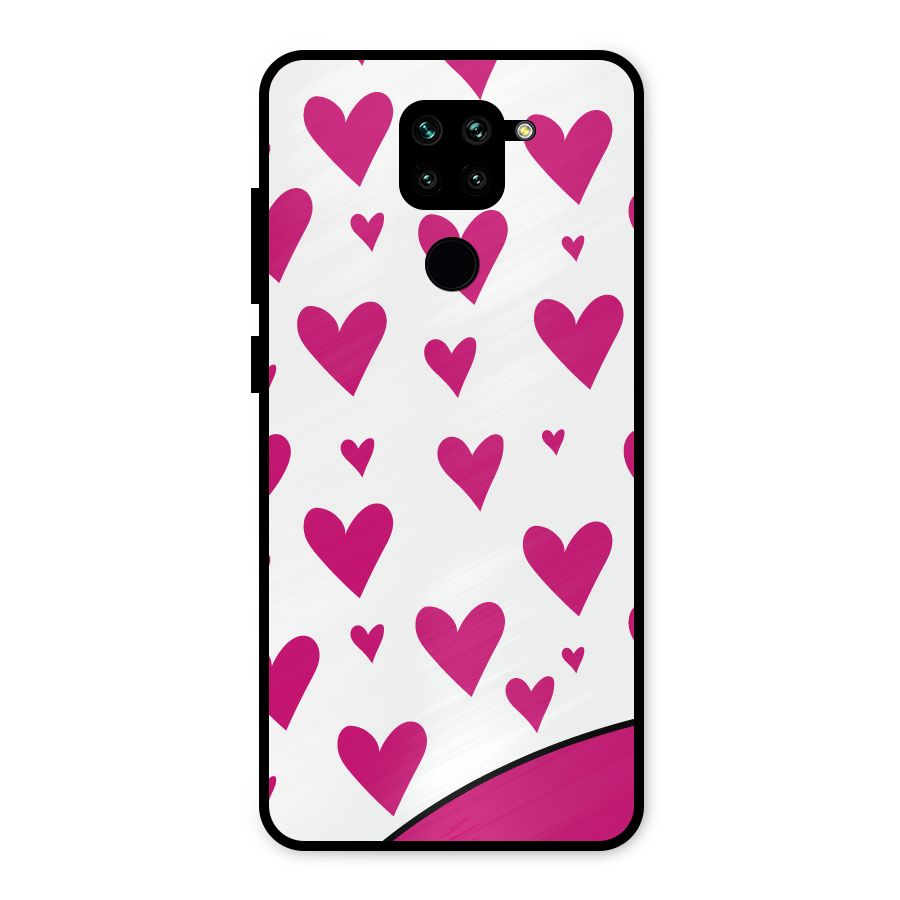 Romantic Couples with Hearts Metal Back Case for Redmi Note 9