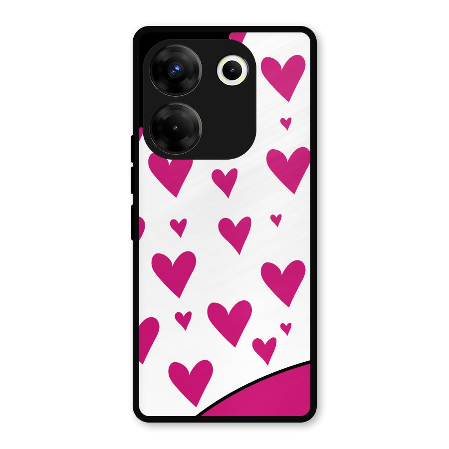 Romantic Couples with Hearts Metal Back Case for Tecno Camon 20 Pro