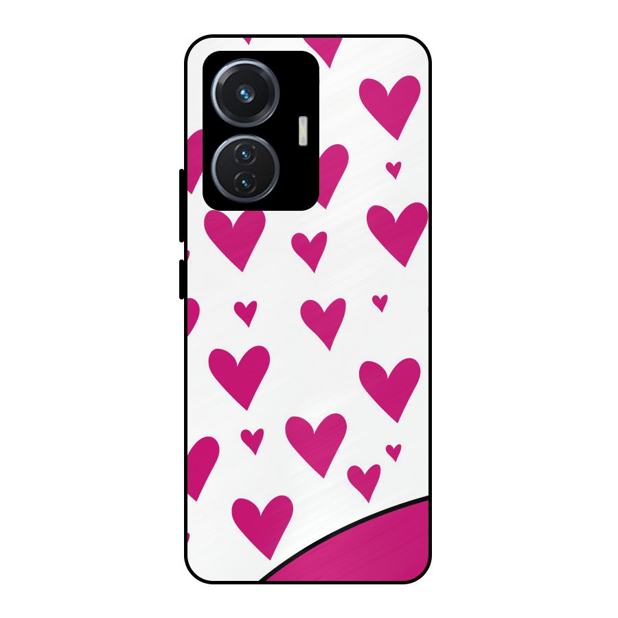 Romantic Couples with Hearts Metal Back Case for Vivo T1 44W