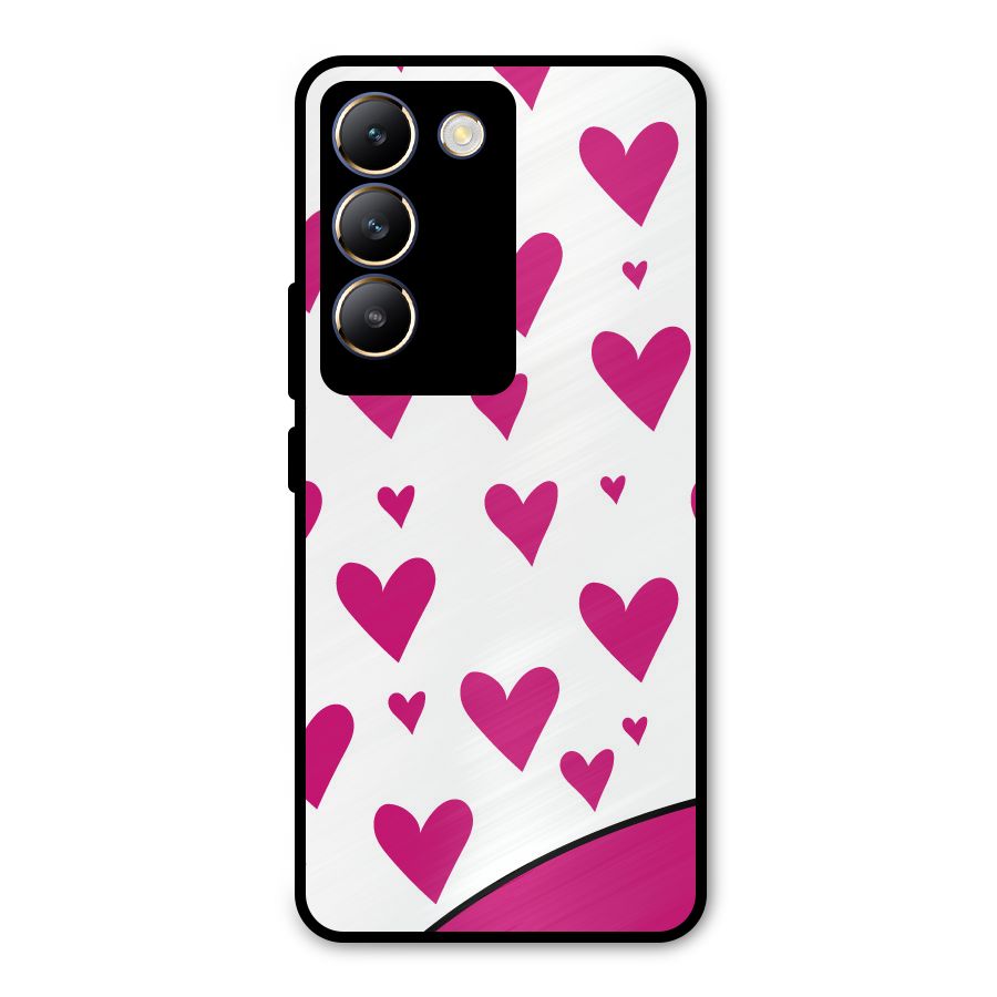 Romantic Couples with Hearts Metal Back Case for Vivo T3 5G
