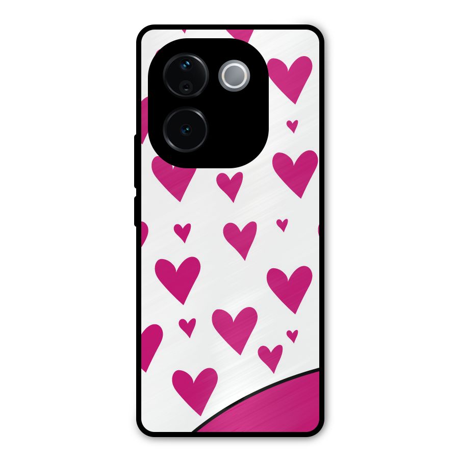 Romantic Couples with Hearts Metal Back Case for Vivo T3 Pro
