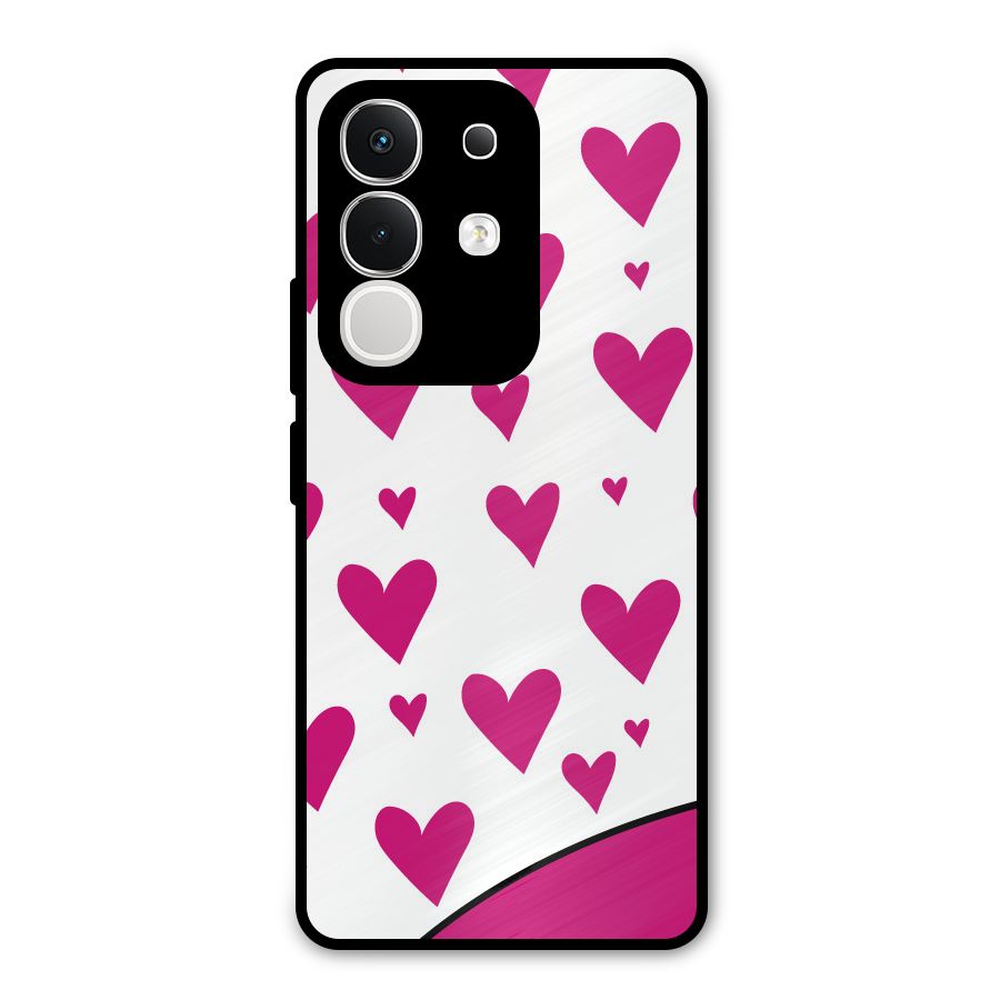 Romantic Couples with Hearts Metal Back Case for Vivo T4x