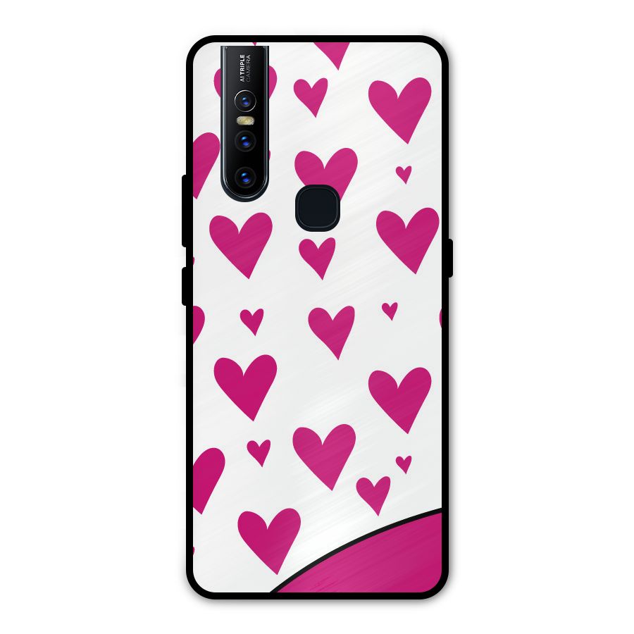 Romantic Couples with Hearts Metal Back Case for Vivo V15