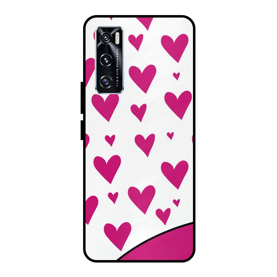 Romantic Couples with Hearts Metal Back Case for Vivo V20 SE